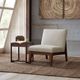 Olliix by Madison Park Cream Kari Slant Back Wood Accent Chair-4