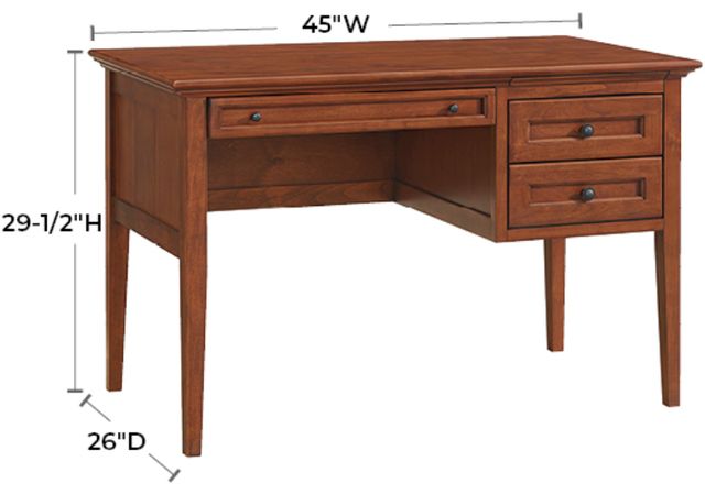 Whittier Wood® Furniture McKenzie Glazed Antique Cherry 3-Drawer Desk-2