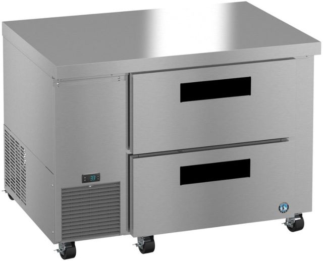 Hoshizaki Steelheart® 46" 11.78 Cu. Ft. Stainless Steel Single Section Undercounter Side Mount Refrigerator with Stainless Drawers-2