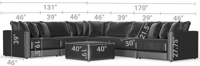 Jackson Furniture Remington 7-Piece Slate L-Shape Sectional-2