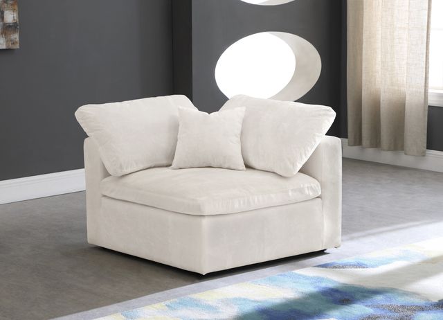 Meridian Furniture Cozy Cream Velvet Corner Chair-2