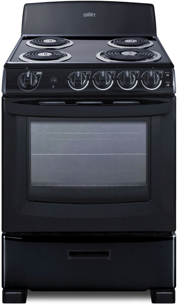 Summit® 24" Black Freestanding Electric Range-2
