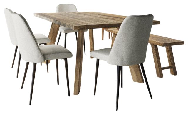 Jofran Inc. Reclamation Salvaged 6-Piece Brown/Macey Natural Dining Set-0