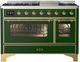 Ilve® Majestic III 48" Emerald Green Pro Style Dual Fuel Natural Gas Range with Triple Glass Door and Brass Trim-0