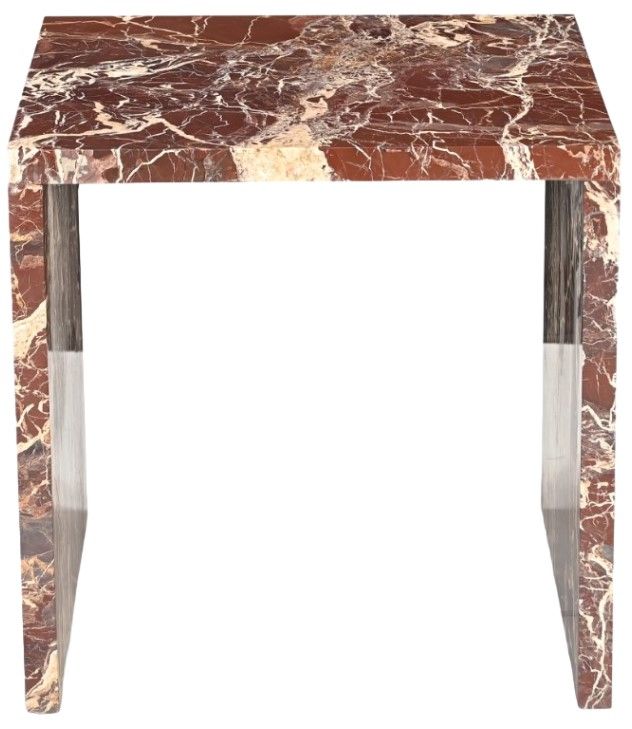 Moe's Home Collection Rosa Rosso Levanto Marble Accent Table-1