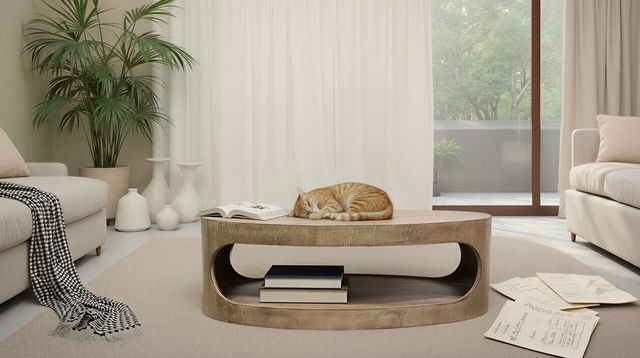 Nest Home Collections Brook Antique Natural Coffee Table-1
