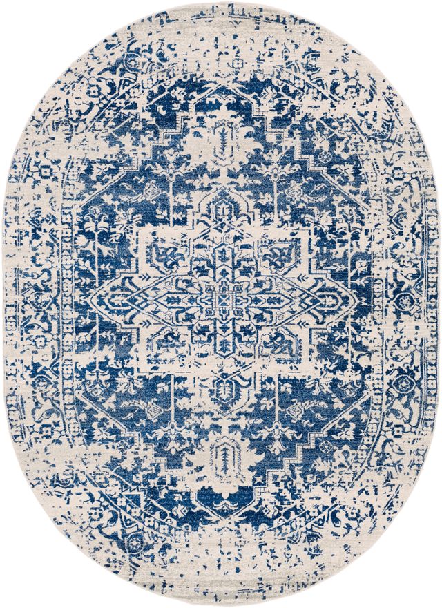 Surya Harput Blue 7'x9' Oval Area Rug-0