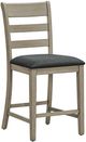 Monarch Specialties Inc. 2-Piece Grey 44" Dining Upholstered Dining Counter Height Chairs Set-0