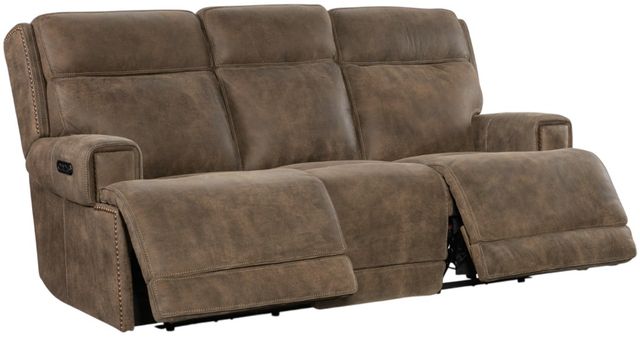 Hooker® Furniture MS Wheeler Seville Timber Leather Power Reclining Zero Gravity Sofa with Power Headrest-1