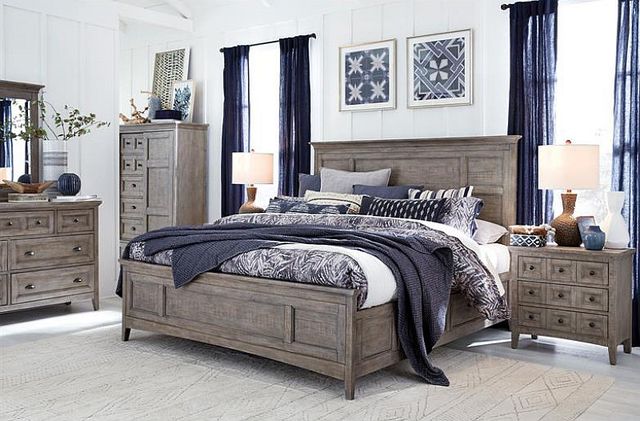Magnussen Home® Paxton Place Dovetail Gray Complete California King Panel Bed-1
