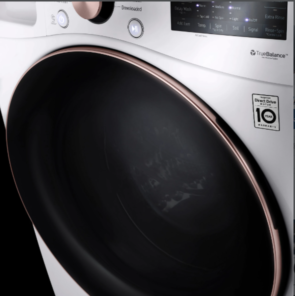 LG White Front Load Laundry Pair-5