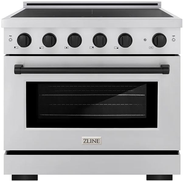ZLINE Autograph Edition Paramount 36" Stainless Steel Pro Style Induction Range with Matte Black Accents-0