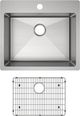 Elkay Crosstown® 2-Piece Polished Satin 25" x 22" x 9" 1-Hole Single Bowl Dual Mount Sink Set-1