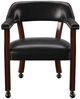 Steve Silver Co. Tournament Black/Cherry Arm Chair with Casters-2