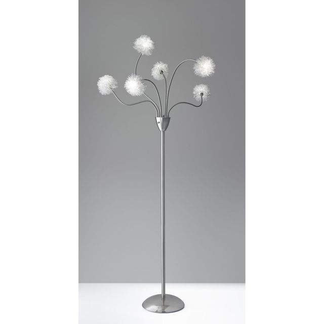 Adesso® Pom Pom Brushed Steel Floor Lamp-2