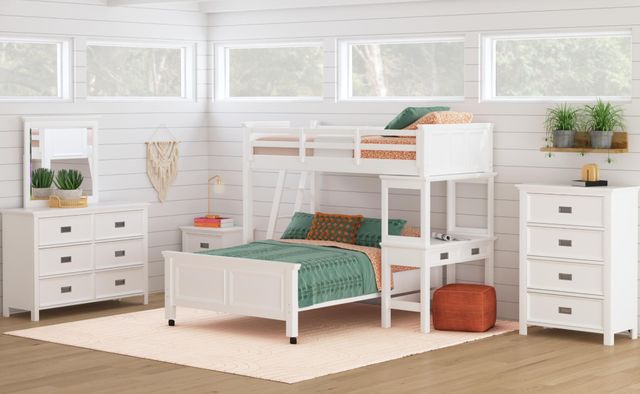Elements International Hampton Kids White Youth Twin/Full Loft Bed-1