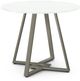 Amisco Customizable Dirk 36" White Glass Top Round Table-0