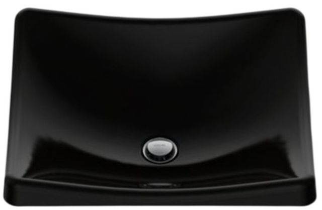 Kohler DemiLav® Black 18.25" Rectangular Vessel Bathroom Sink, No Overflow-4