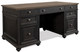 Riverside Furniture Regency Antique Oak Executive Desk with Matte Black Base-0