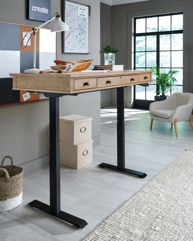 aspenhome® Emerson Light Elm 60" Lift Desk-3