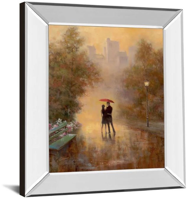 Classy Art Walk in the Park I by By T.C. Chiu Mirror Framed Wall Art-1