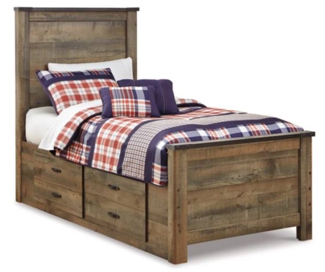 Signature Design by Ashley® Trinell 6-Piece Brown Twin Panel Storage Bed Set-1
