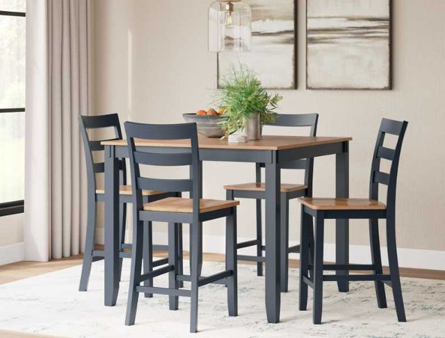Signature Design by Ashley® Gesthaven 5-Piece Blue/Natural Counter Height Dining Table Set-2