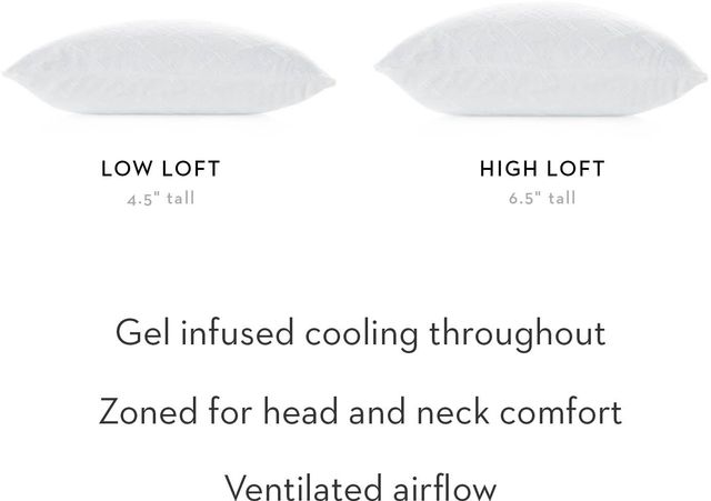 Malouf® Z® Zoned Gel Talalay Latex Low Loft Firm King Pillow-4