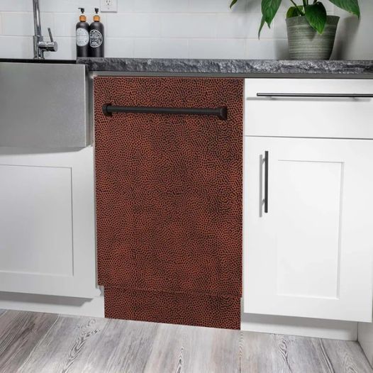 ZLINE Tallac Series 18" Hand-Hammered Copper Built In Dishwasher-1