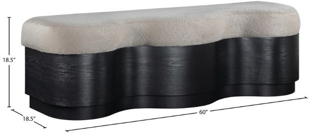 Meridian Furniture Savoy Beige/Black Upholstered Bench-3