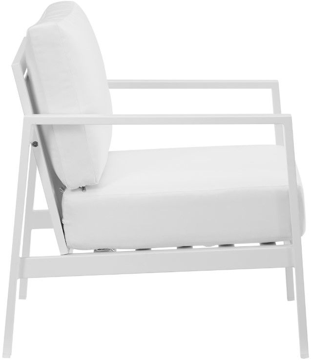 Linon Alora White Aluminum/Fabric Outdoor Armchair-3