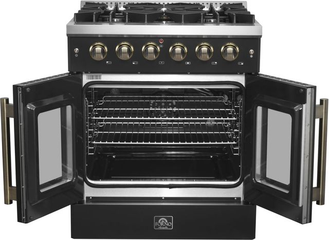 FORNO® Galiano Series Alta Qualita 30" Black Pro Style Gas Range -3