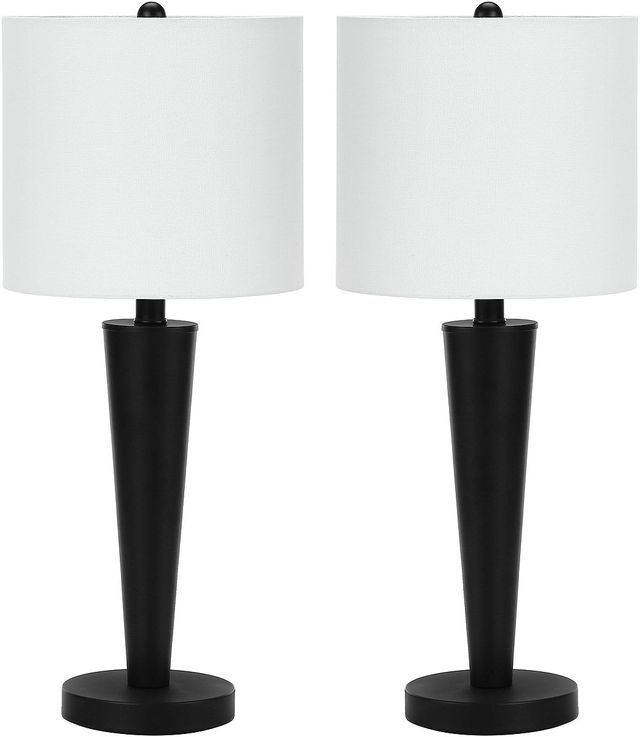 Monarch Specialties Inc. Set Of 2 24"H Black Metal Table Lamps-0