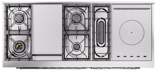 Ilve® Nostalgie II Series 60" Glossy Black Pro Style Dual Fuel Range-3