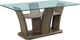 Elements International Dapper Glass Top Rectangular Dining Table with Gray Base-0