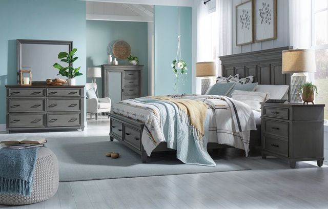 aspenhome® Caraway Aged Slate Queen Panel Storage Bed-1