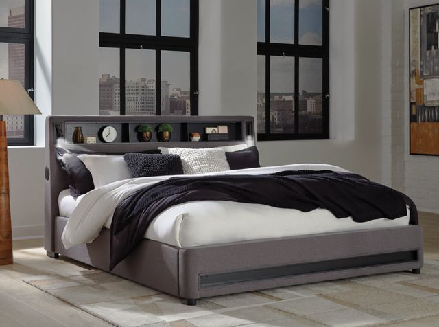 Signature Design by Ashley® Verishaw Gray King Upholstered Panel Bed-4