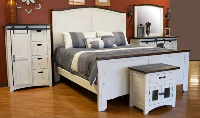 American Wholesale Furniture Mesh Nero White/Rodeo King Panel Bed-1