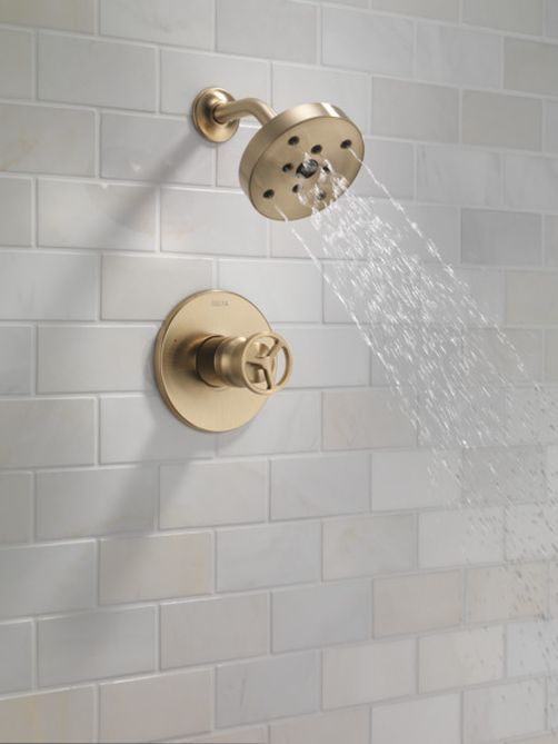 Delta Trinsic® H2Okinetic® Champagne Bronze Single Handle Shower Trim-4