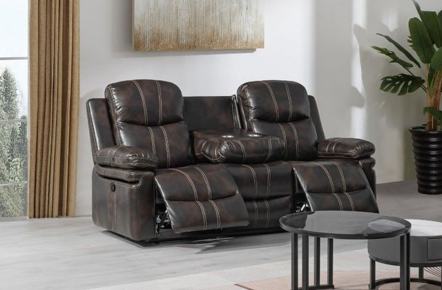 New Classic® Home Furnishings Kellen Brown Manual Reclining Sofa-1