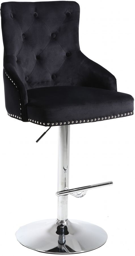 Meridian Furniture Claude Black Velvet Adjustable Counter Stool-0
