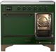 Ilve® Majestic III 40" Emerald Green Pro Style Induction Range with Solid Door and Burnished Trim-4