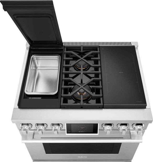SKS 36" Stainless Steel Pro Style Dual Fuel Range-3