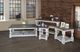 International Furniture Direct Stone Gray Chairside Table with Ivory Base-1