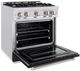 ZLINE Classic 30" Satin Stainless Steel Pro Style Dual Fuel Range with Black Matte Door-3