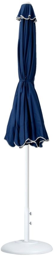 Meridian Furniture Amalfi Navy/Matte White Aluminum Outdoor Patio Umbrella and Round Base-1