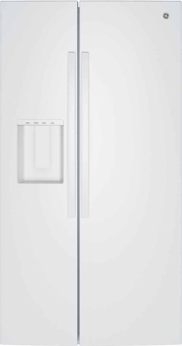 GE® 36" 27.9 Cu. Ft. White Side-by-Side Refrigerator with Extra Tall Dispenser and In-Door Icemaker-0