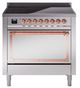 Ilve® Nostalgie II Noblesse 36'' Stainless Steel Pro Style Induction Range with Copper Trim-0