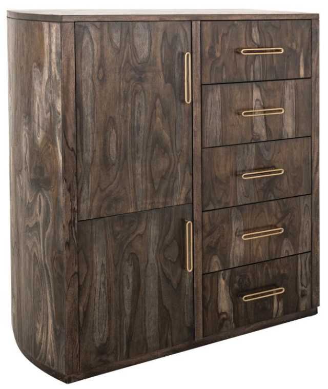 International Furniture Direct Balam Black Gentleman's Chest-0