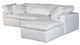 Moe's Home Collection Terra Condo Lounge 4-Piece Cream White L-Shaped Modular Sectional and Ottoman-2